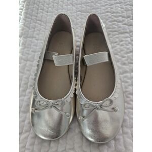 Girl's‎ Mini Boden Gold Metallic Flats Soft Leather Slip On Sz 32/1 Youth